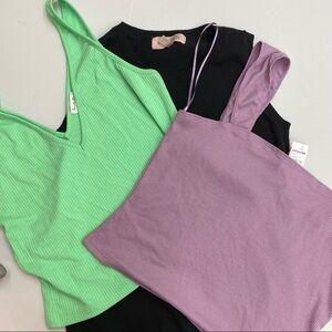 3 crop tops new size L